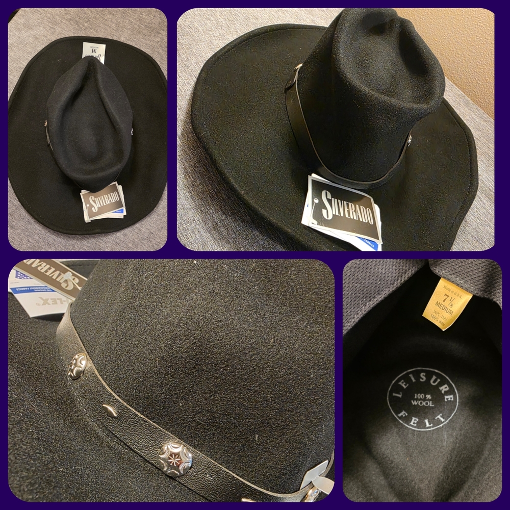 Silver Jeans Black Wool Cowboy Hat